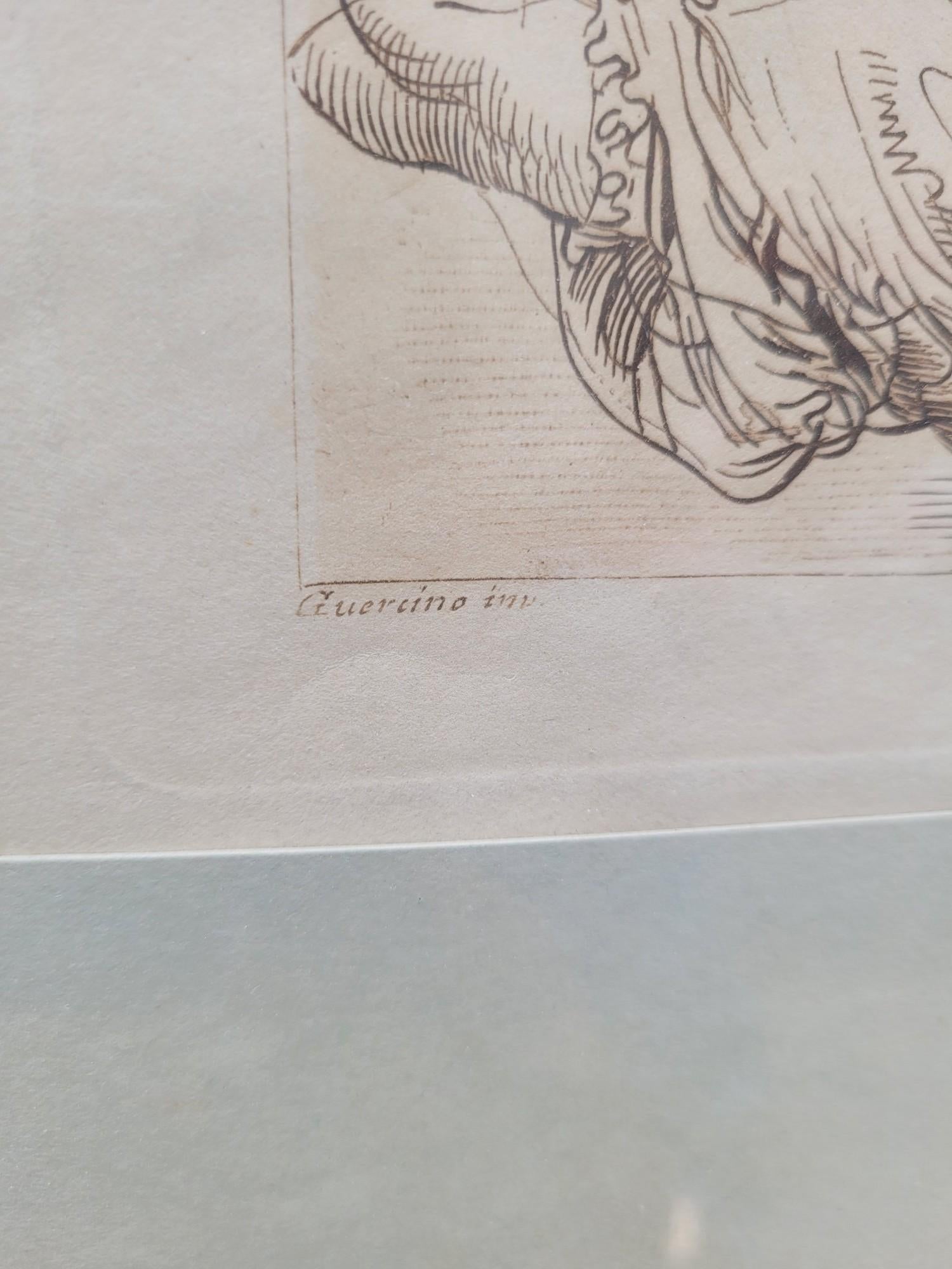 Guercino, Portrait Of A Woman, Engraving, 18th /19th Century 3