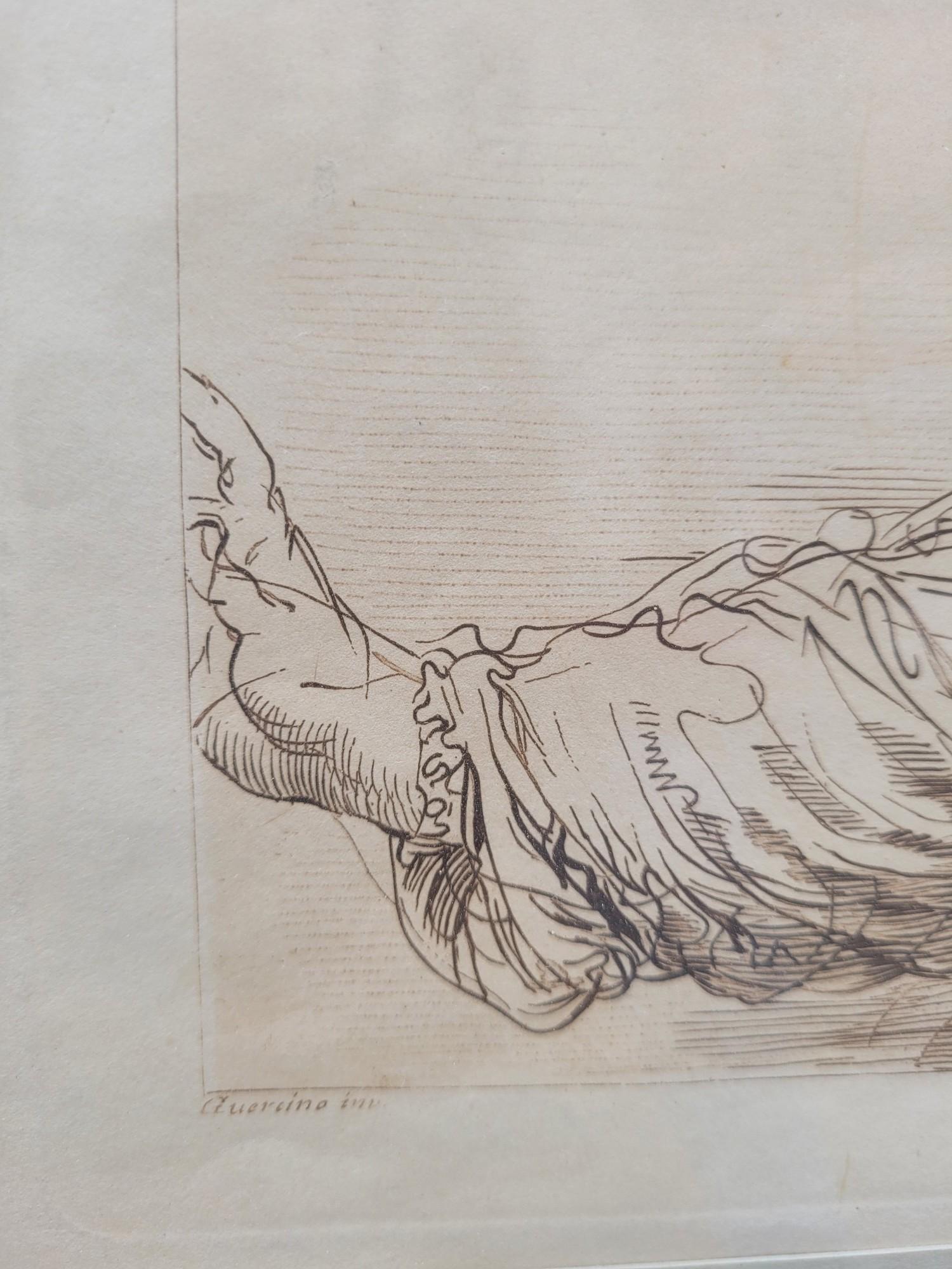 Baroque Guercino, Portrait Of A Woman, Engraving, 18th /19th Century