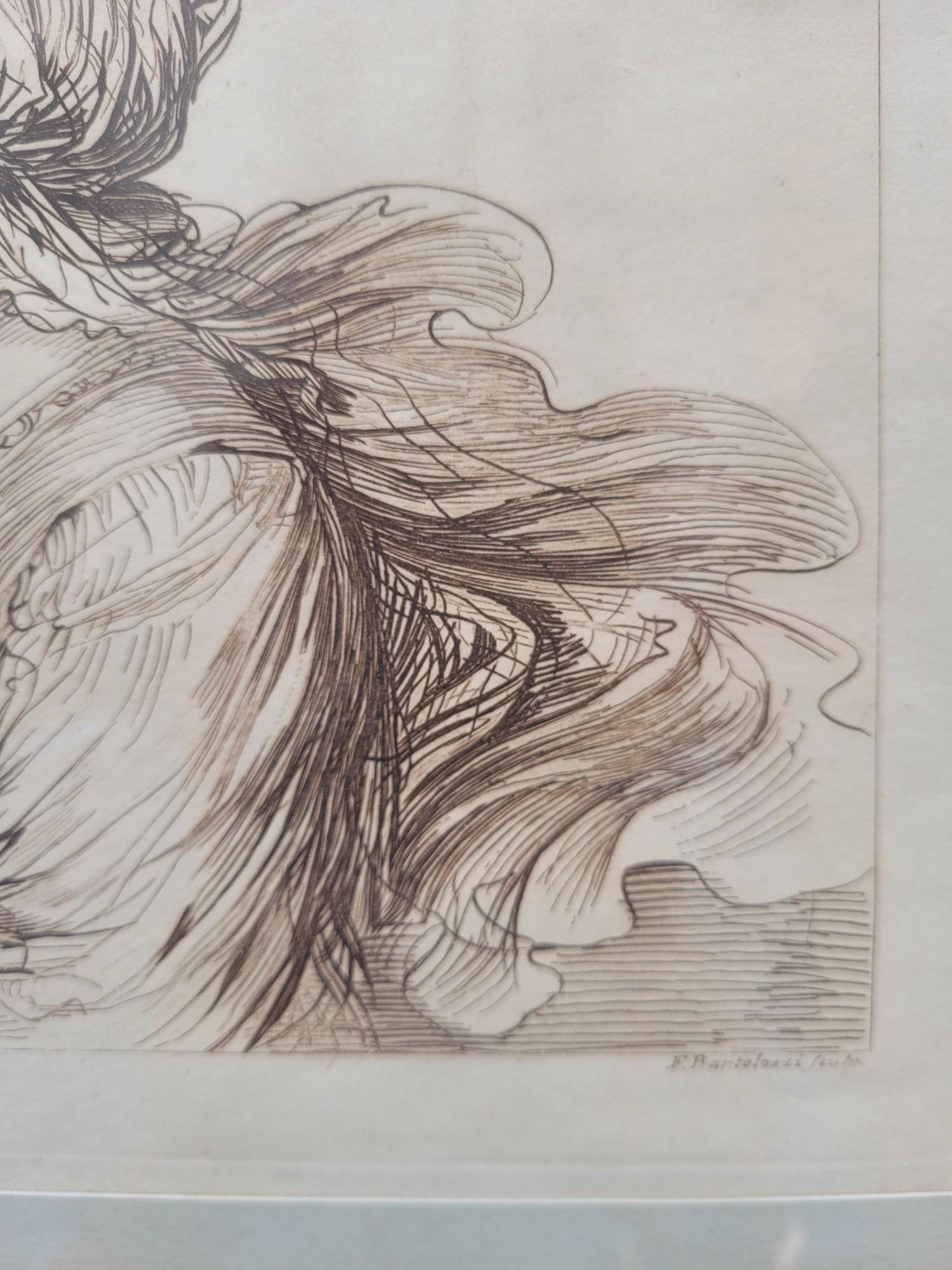 18th Century Guercino, Portrait Of A Woman, Engraving, 18th /19th Century