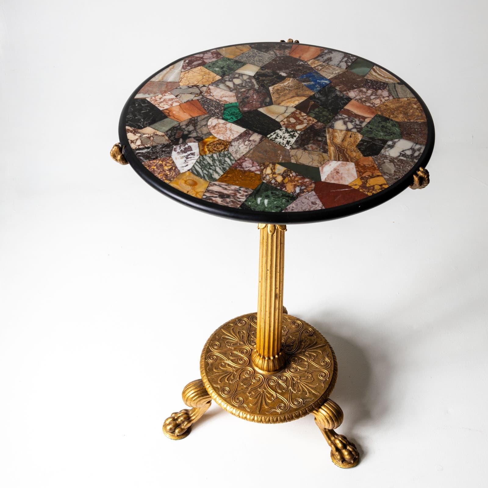 Gueridon nach einem Entwurf von Schinkel mit Pietra Dura Tischplatte, Berlin ca. 1825 3