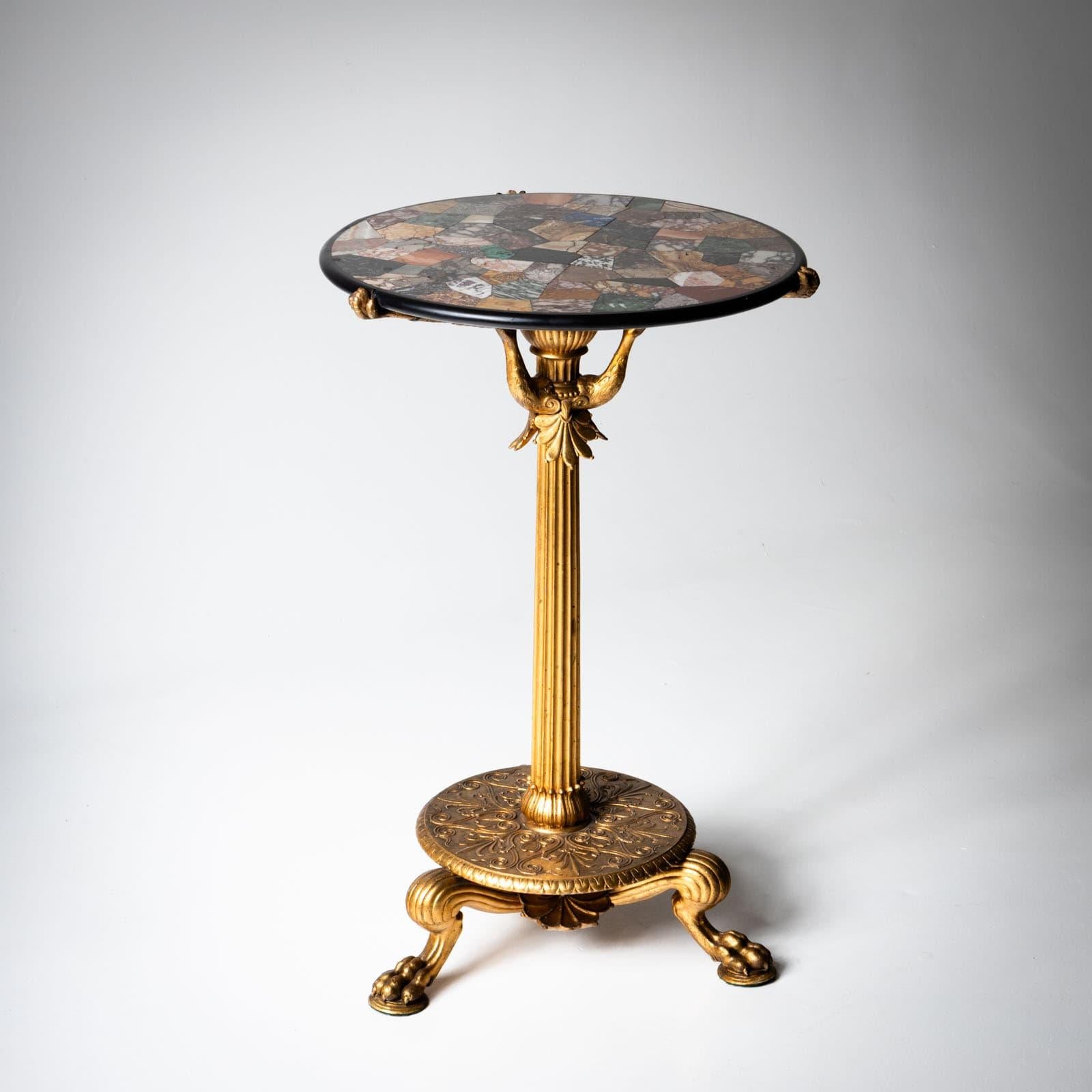 Gueridon nach einem Entwurf von Schinkel mit Pietra Dura Tischplatte, Berlin ca. 1825 4