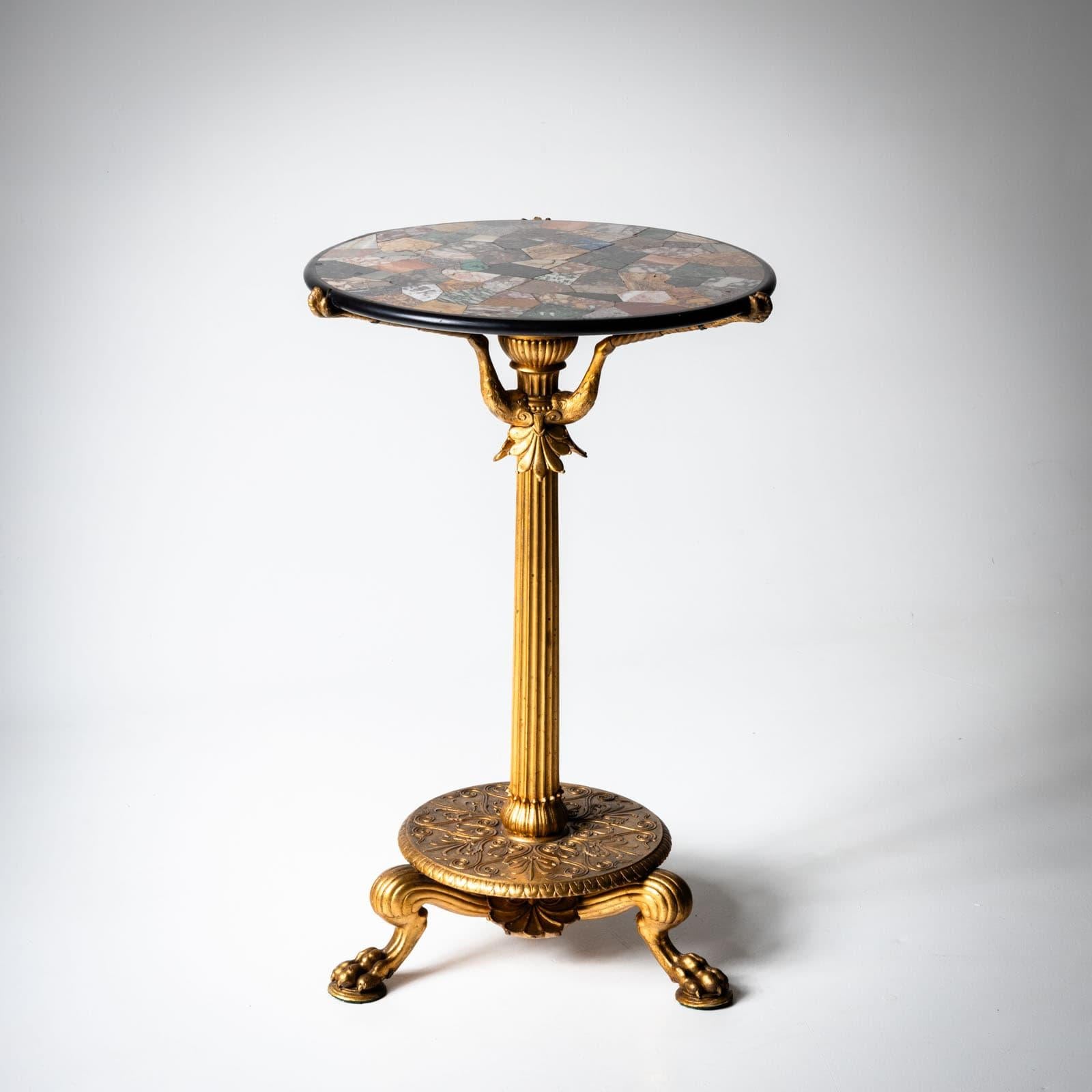 Gueridon nach einem Entwurf von Schinkel mit Pietra Dura Tischplatte, Berlin ca. 1825 5