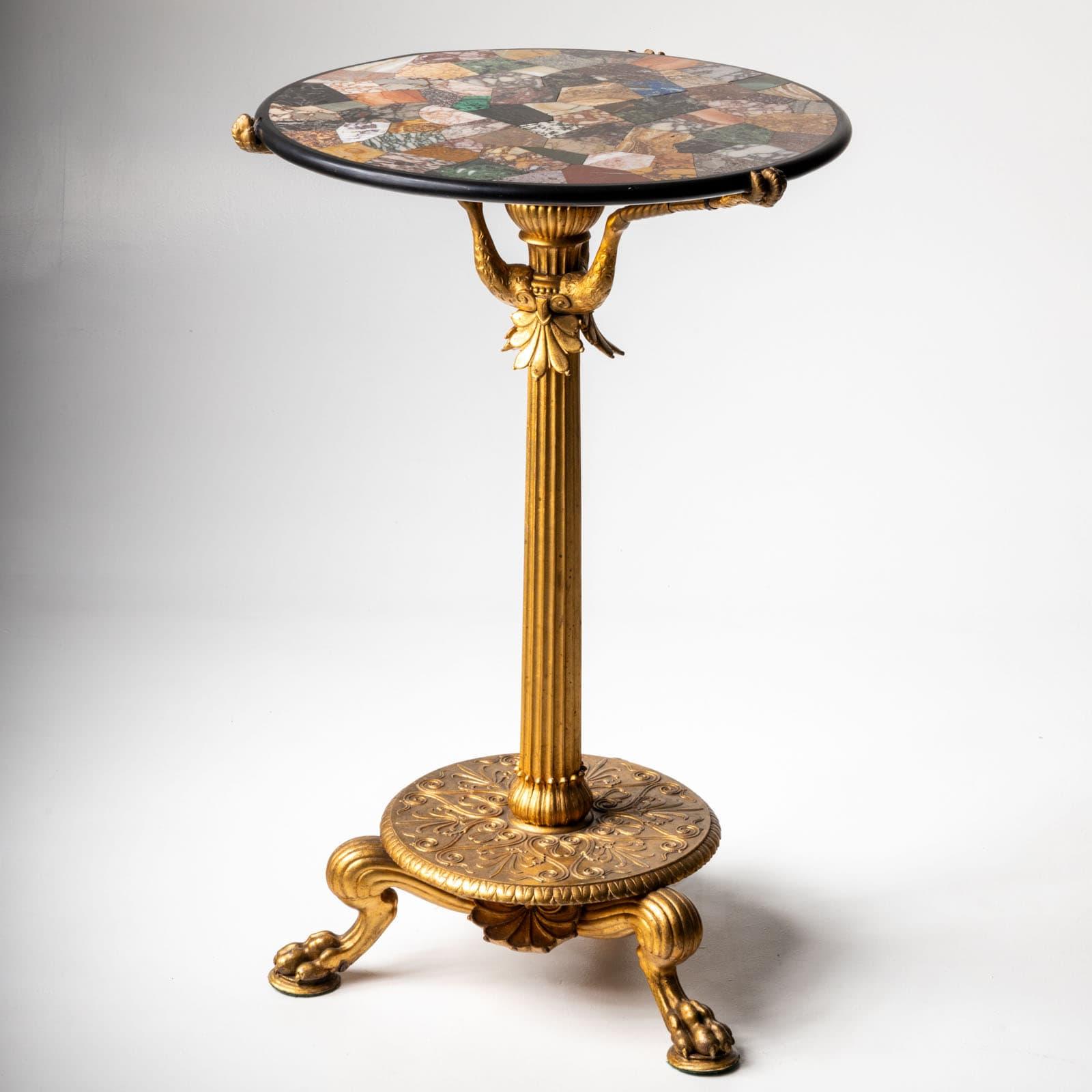 Gueridon nach einem Entwurf von Schinkel mit Pietra Dura Tischplatte, Berlin ca. 1825 8