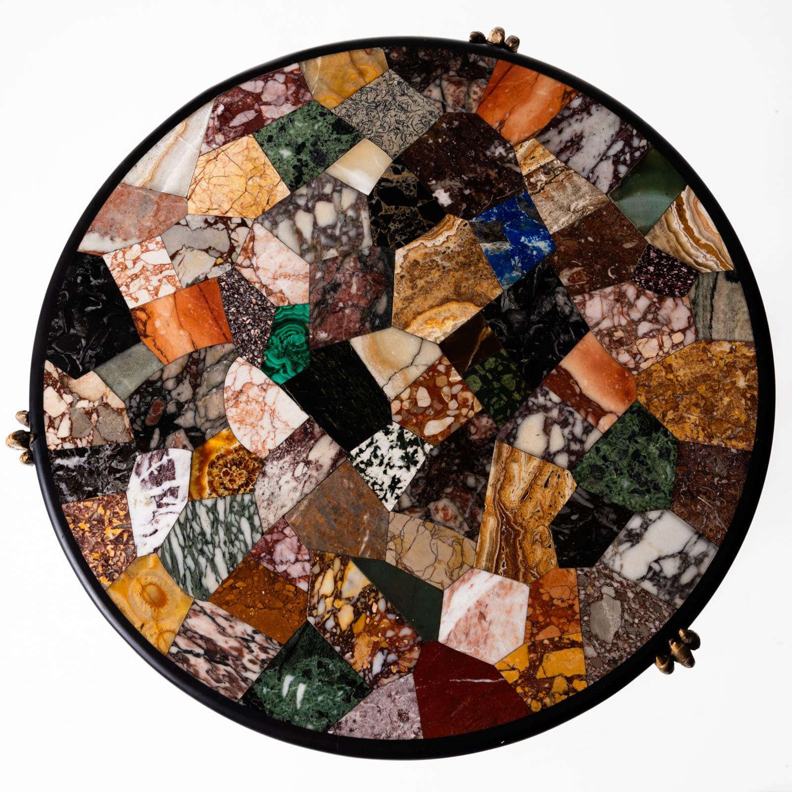 Gueridon nach einem Entwurf von Schinkel mit Pietra Dura Tischplatte, Berlin ca. 1825 (Deutsch)