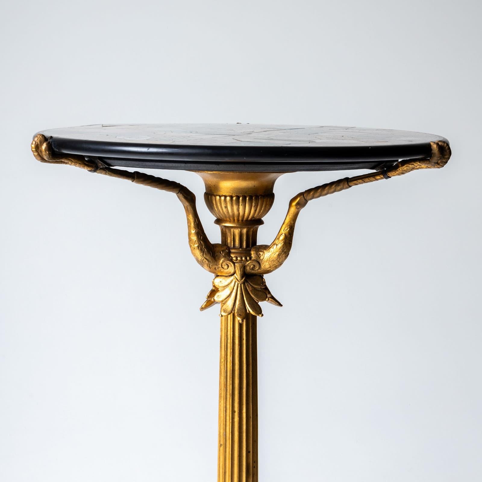 Gueridon nach einem Entwurf von Schinkel mit Pietra Dura Tischplatte, Berlin ca. 1825 1