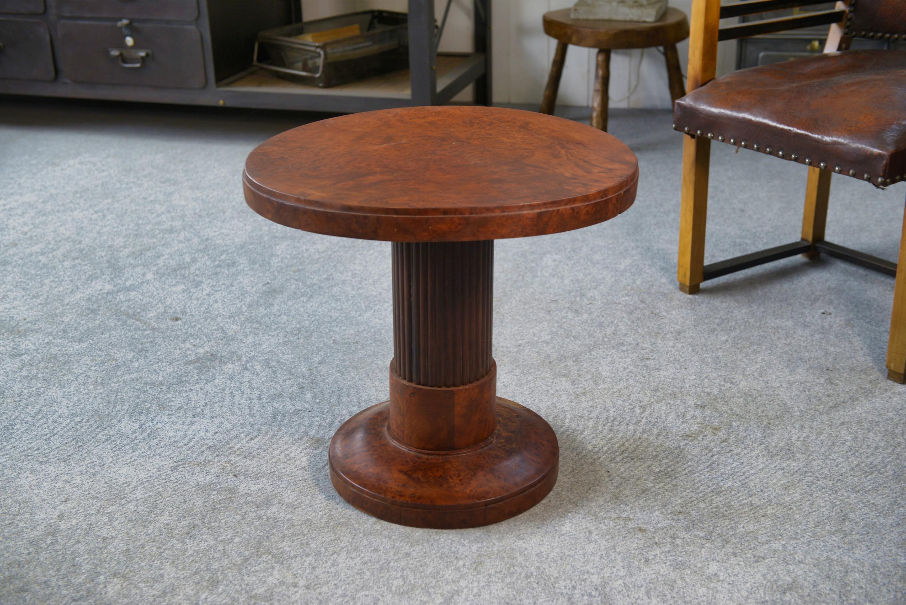 Guéridon Art Déco attribué à Jules LELEU 1930's en vente 1