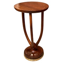 Gueridón ART DECÓ - Base de madera de nogal y latón - ITALIA 1925
