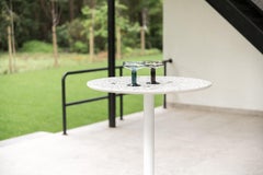 Guéridon / Bistro Table 'I' in White Terrazzo