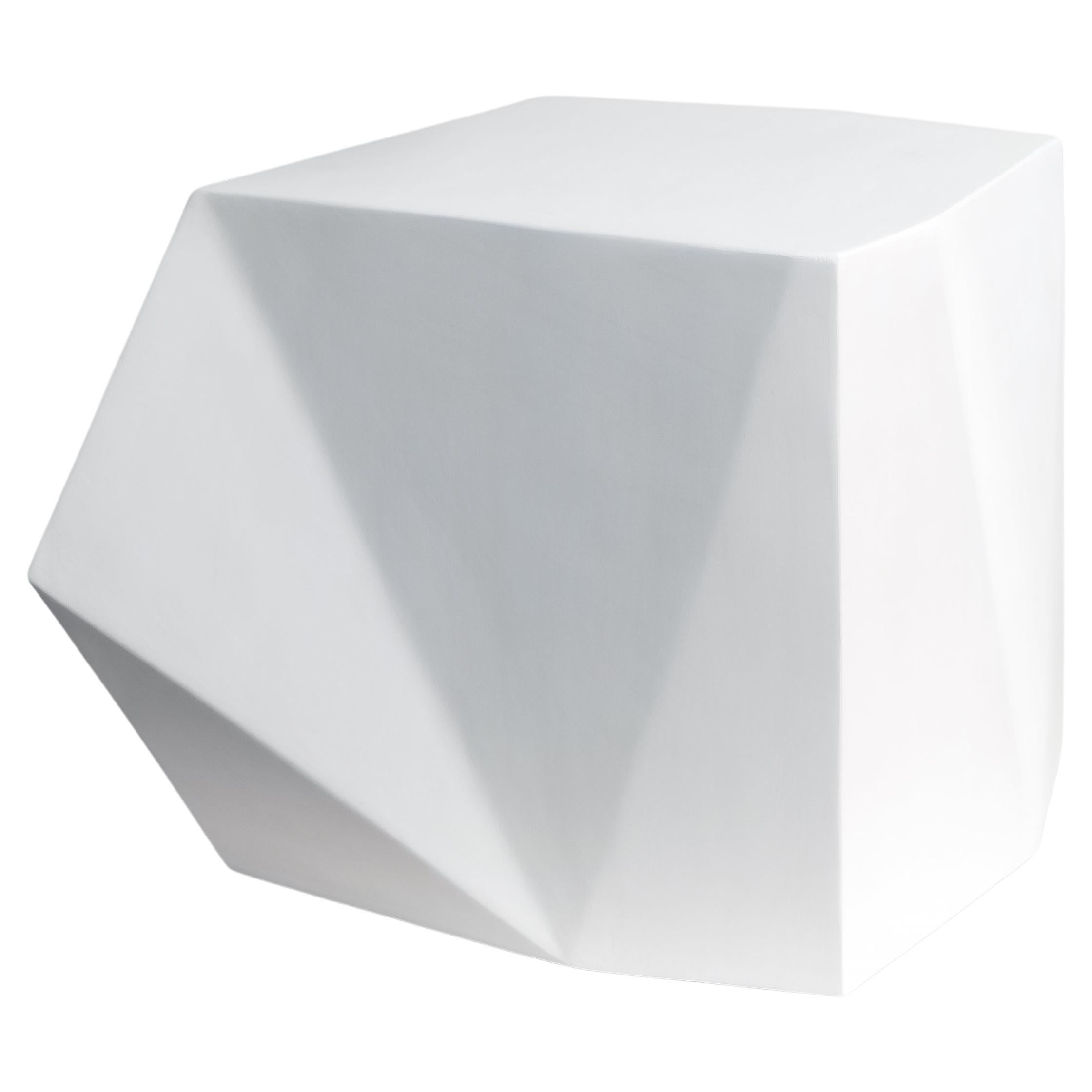 "Gueridon" Contemporary Side table, Hand-sculpted plaster, Benediko
