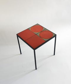Gueridon Design - Tavolino con 4 piastrelle di ceramica di Roger Capron