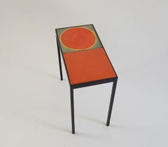 Gueridon Design - Side Table with 2 Roger Capron Ceramic Tiles