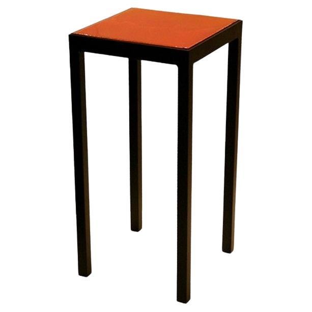 Gueridon Designed Baby Side Table with a Solid Red Roger Capron Tile  For Sale