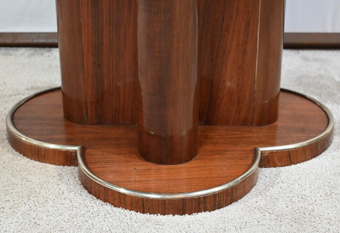Mahogany pedestal table, attributed to J. Leleu, Art Deco – 1940 For Sale 4