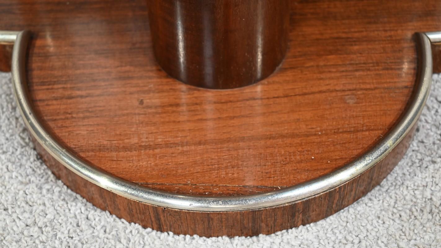 Mahogany pedestal table, attributed to J. Leleu, Art Deco – 1940 For Sale 6