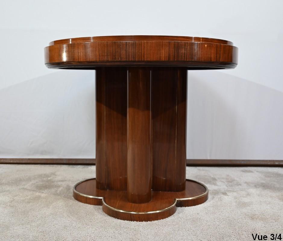 Mahogany pedestal table, attributed to J. Leleu, Art Deco – 1940 For Sale 9