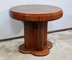 Mahogany pedestal table, attributed to J. Leleu, Art Deco – 1940