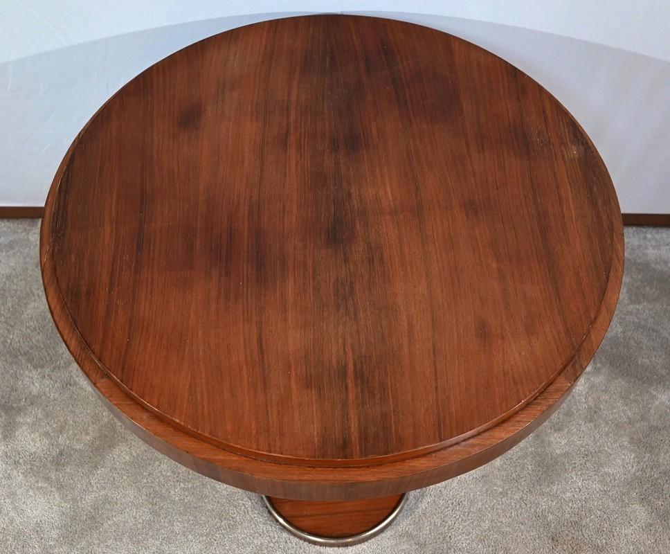 Mahogany pedestal table, attributed to J. Leleu, Art Deco – 1940 In Good Condition For Sale In HÉRIC, FR
