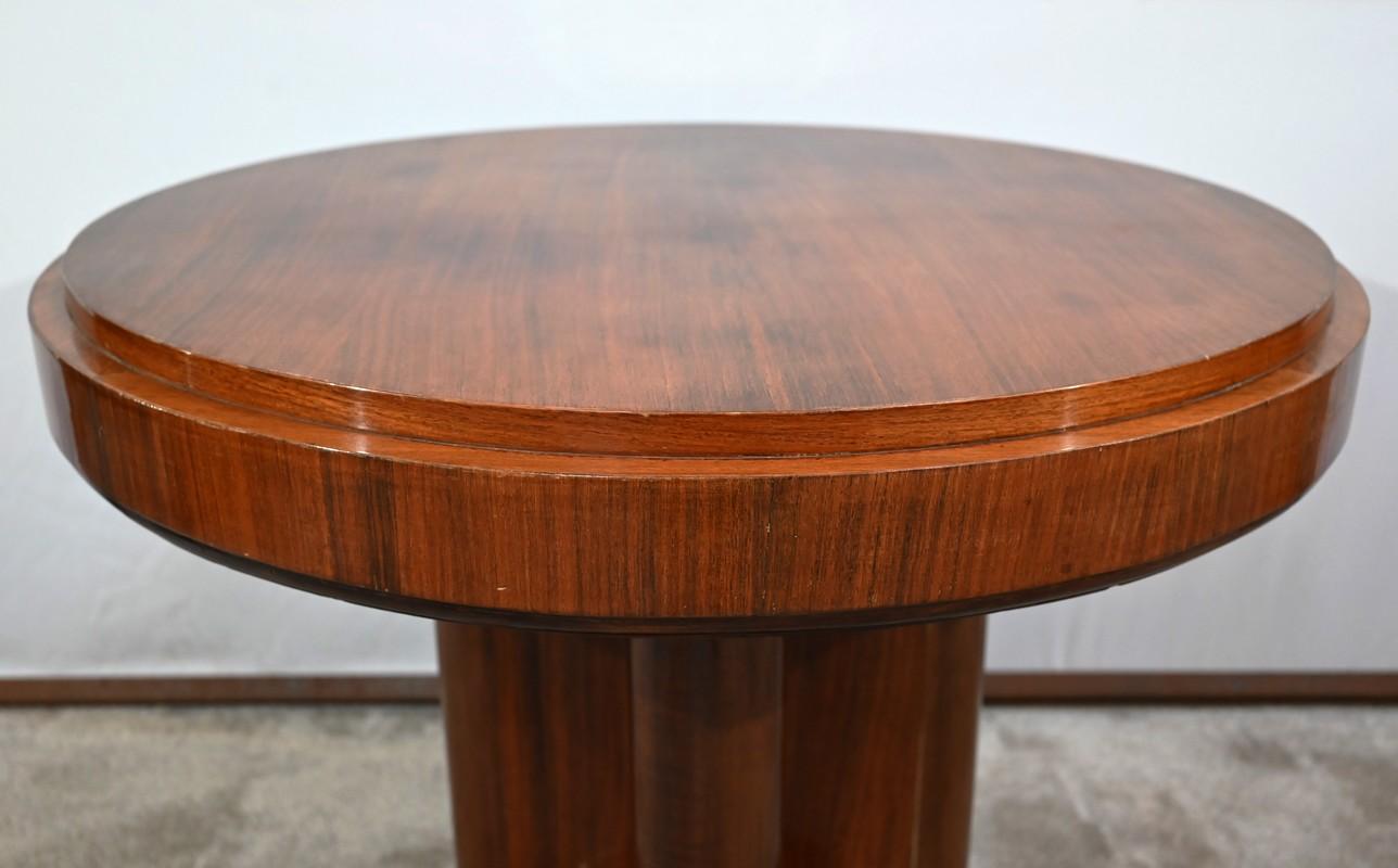 Mid-20th Century Mahogany pedestal table, attributed to J. Leleu, Art Deco – 1940 For Sale