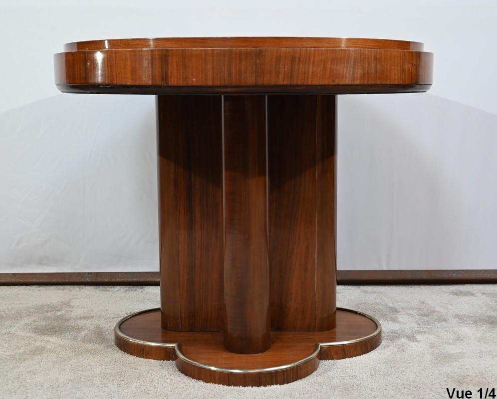 Mahogany pedestal table, attributed to J. Leleu, Art Deco – 1940 For Sale 1