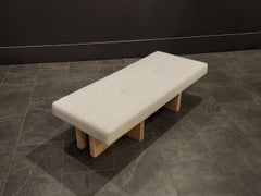 Ottomana-panca Gueridon realizzata a mano su ordinazione, tessuto COM - Made in USA.