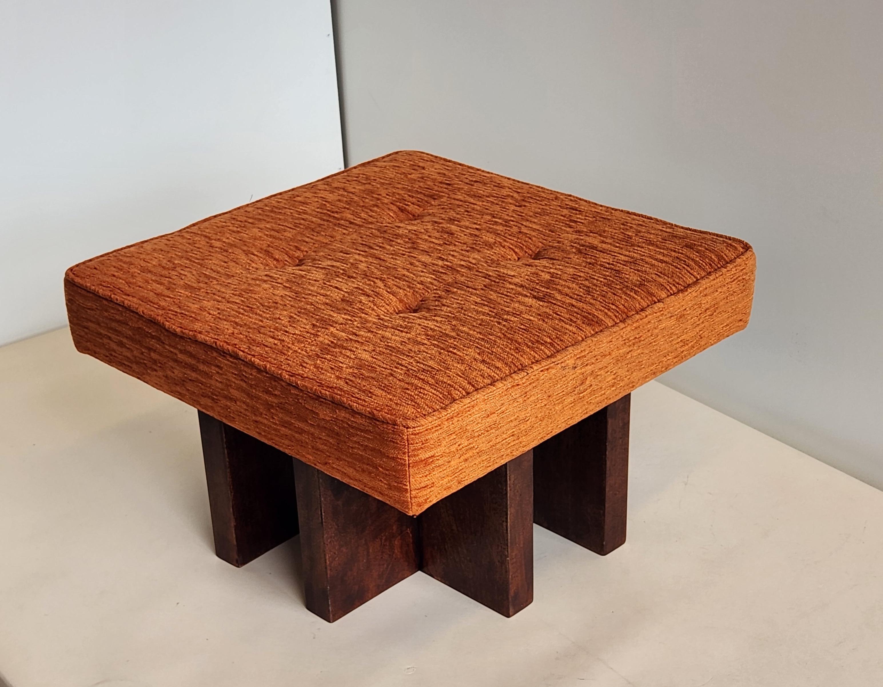 Gueridon handcrafted made to order Ottoman, COM fabric For Sale 2