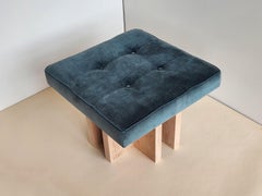 Custom Upholstered Gueridon Ottoman by Guéridon Design, Modern Style