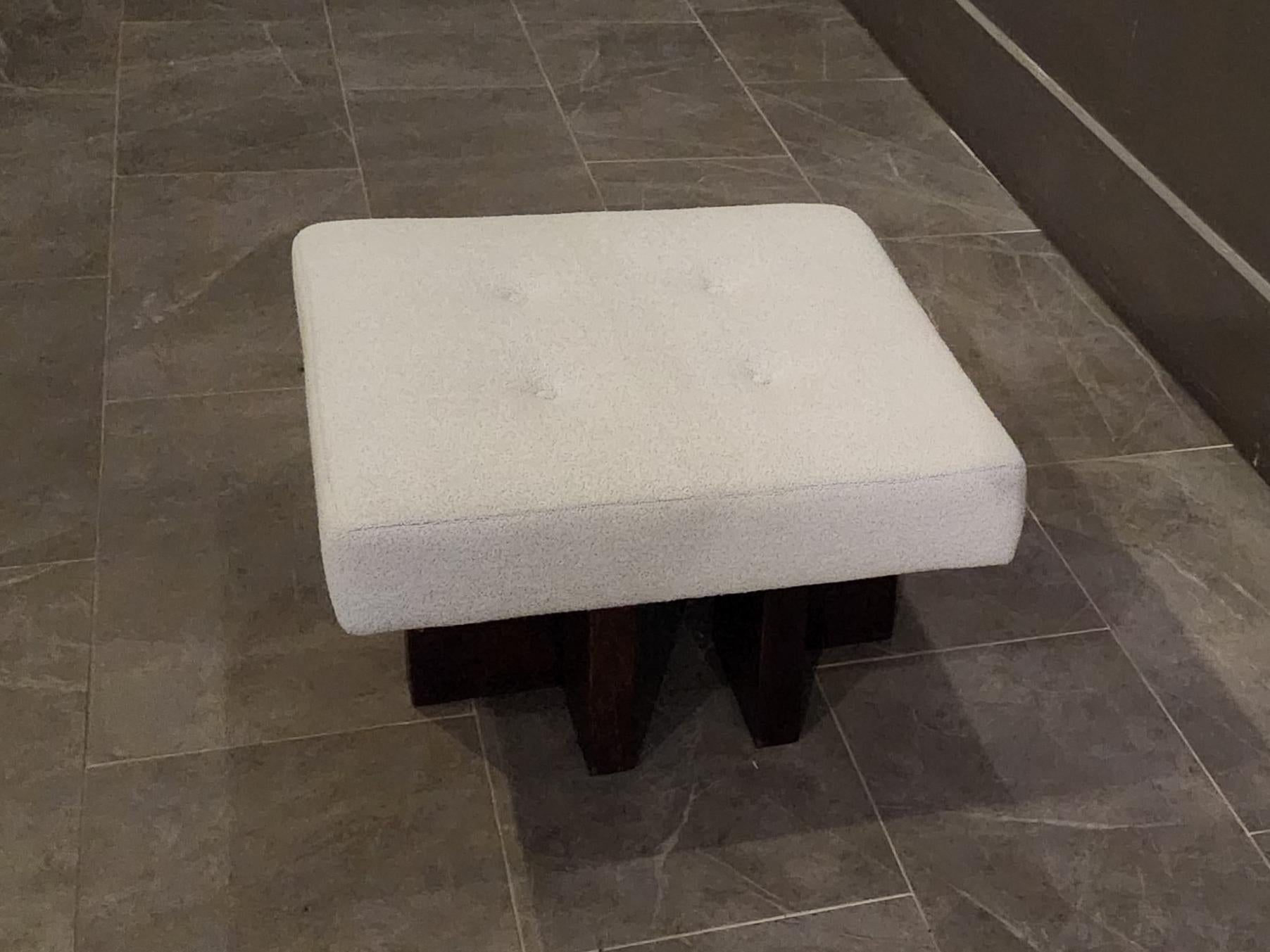 Contemporary Custom made Gueridon Ottoman, COM Upholstery, Made in USA. For Sale