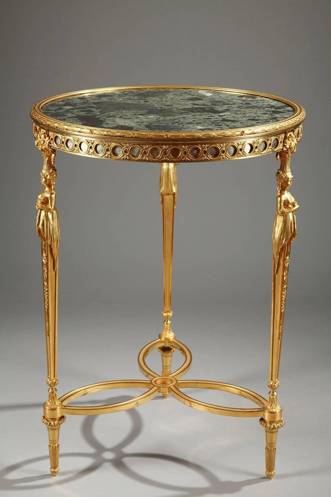 Gilt Gueridon in Louis XVI Style and Adam Weisweiler Taste