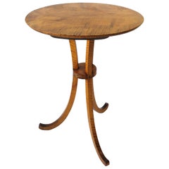 Gueridon Maple Wood End or Side Table with Flared Leg Tripod Base 