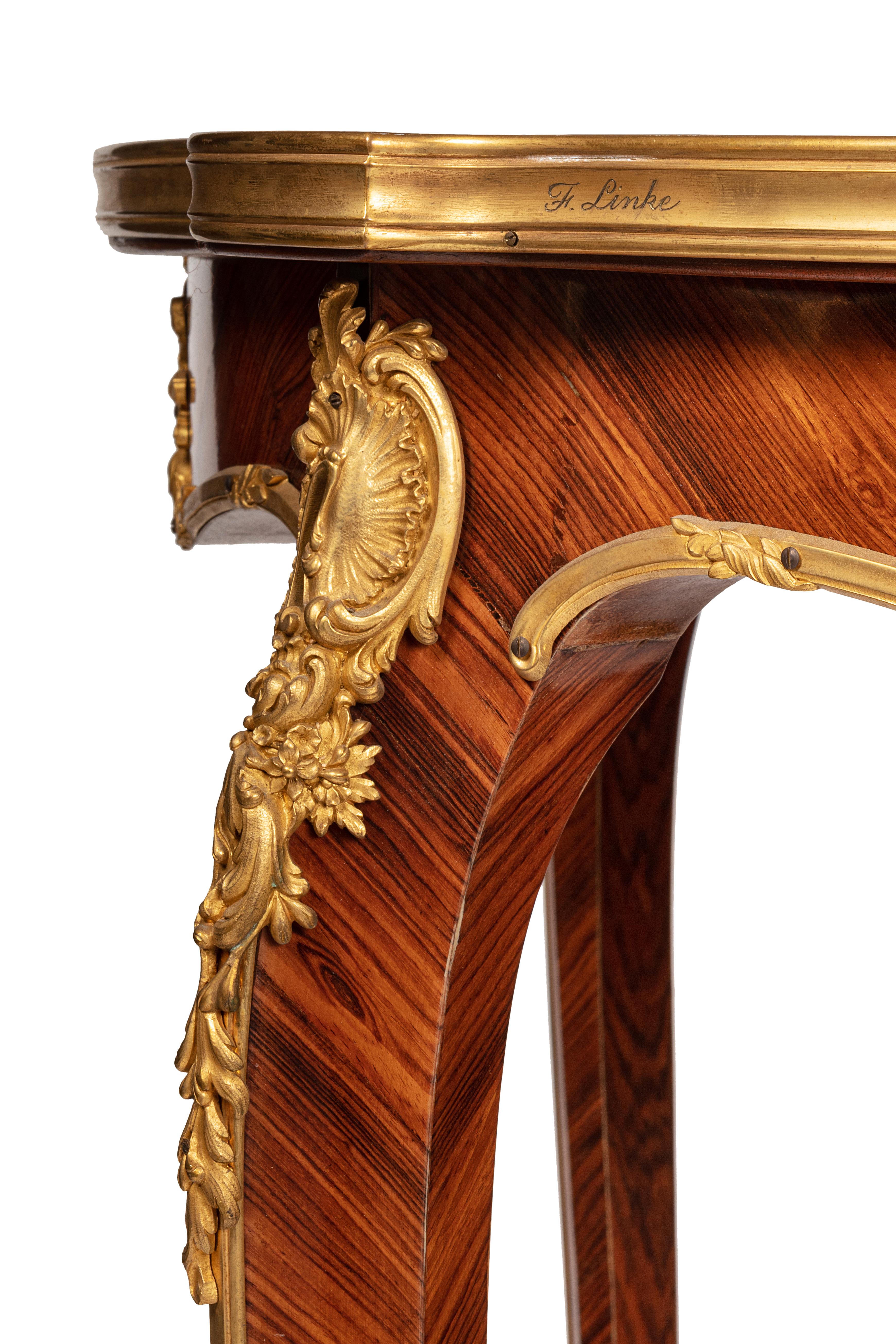 Louis XV Gueridon Marquetry by F.LINKE For Sale