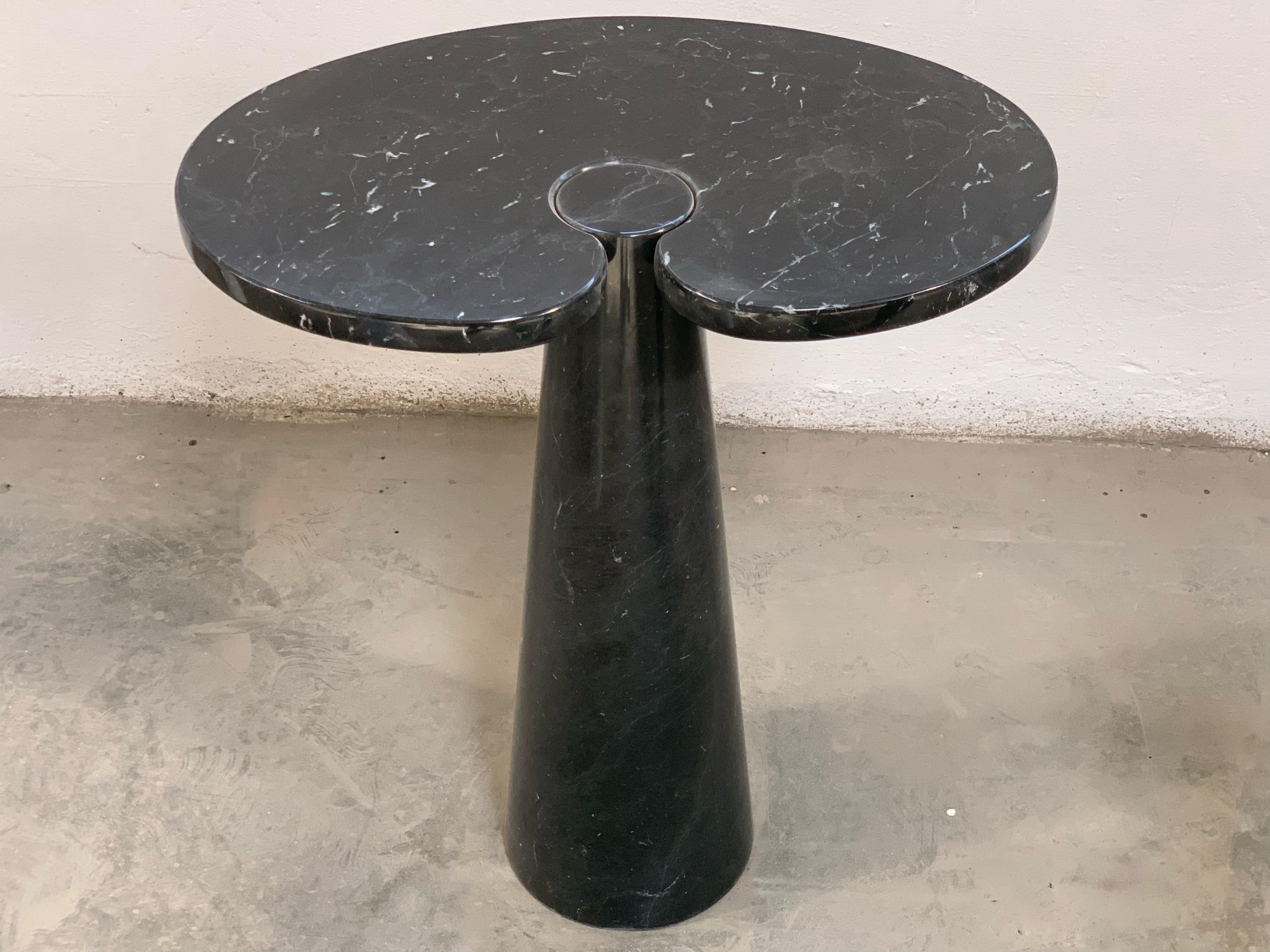 Gueridon Eros model in marble Mero Marquina designed by Angelo Mangiarotti and produced by Skipper in 1971.

Biography
ANGELO MANGIAROTTI was born in Milan on 26th of February 1921.
He graduated in Architecture in 1948 at Politecnico di Milano. In