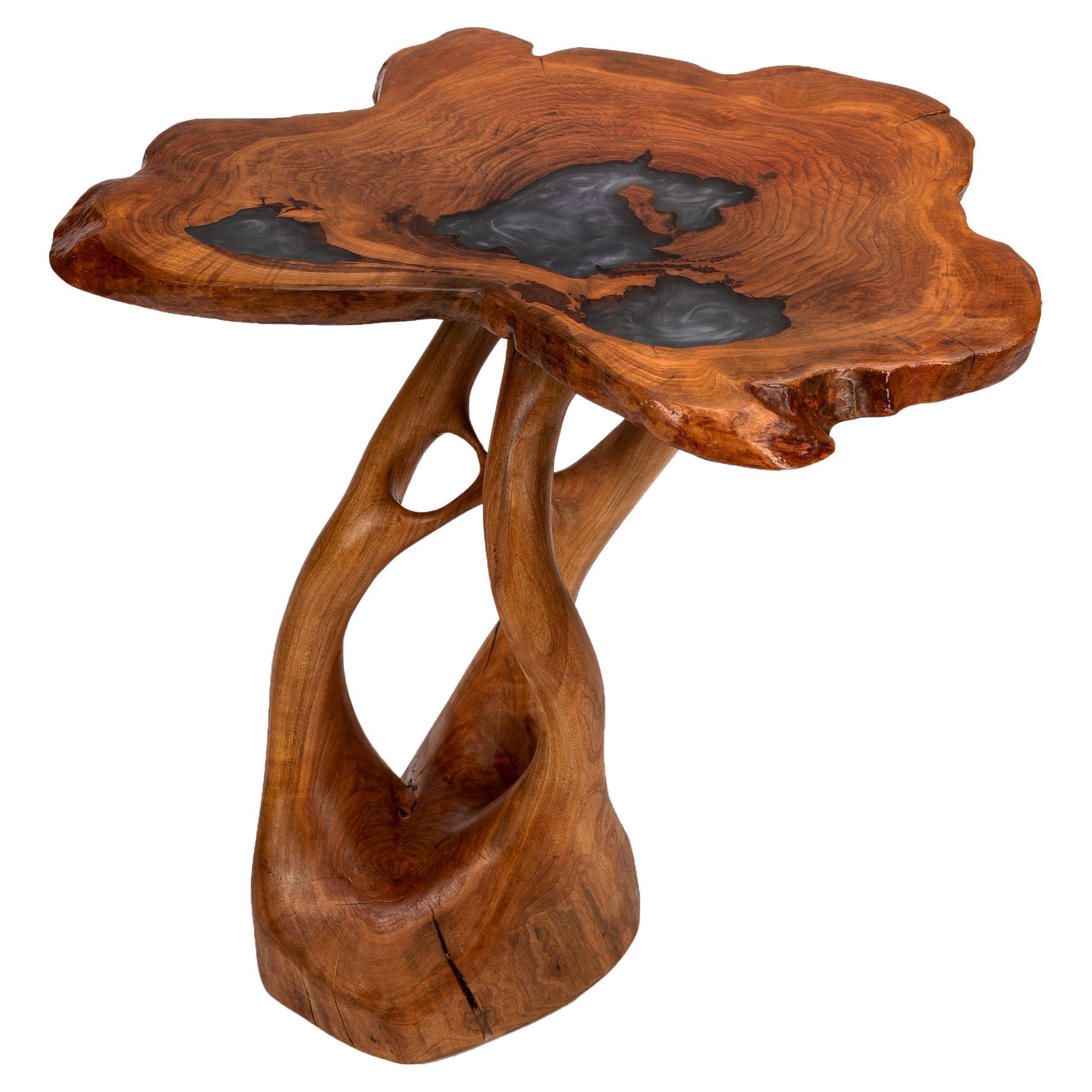 Guéridon - Table en cerisier à pampilles par Biome Design en vente