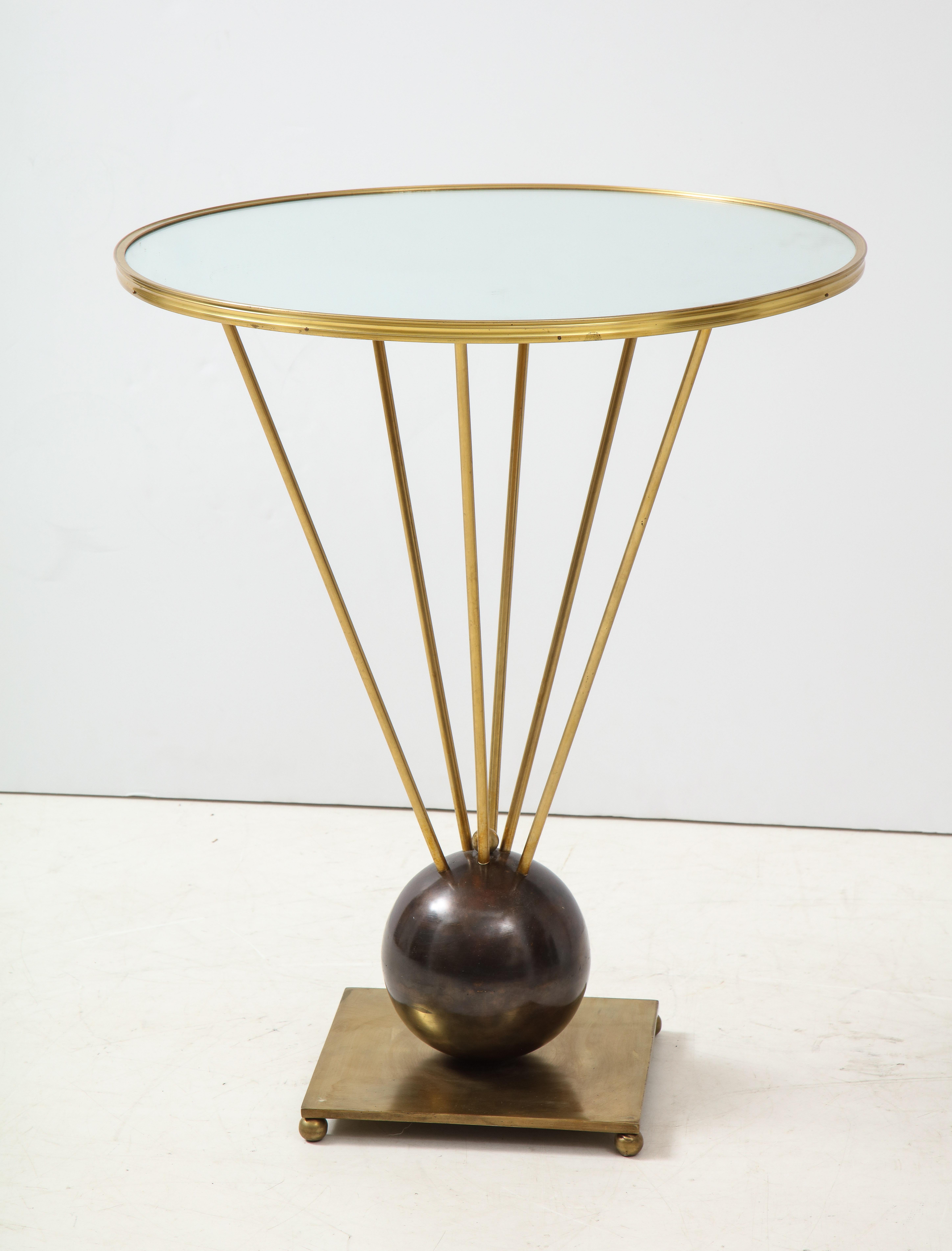 Brass Guéridon Side Table Attributed to John Vesey