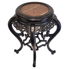 Gueridon , Side table, ebonized and carved wood and marble, Qing Dynasty, China