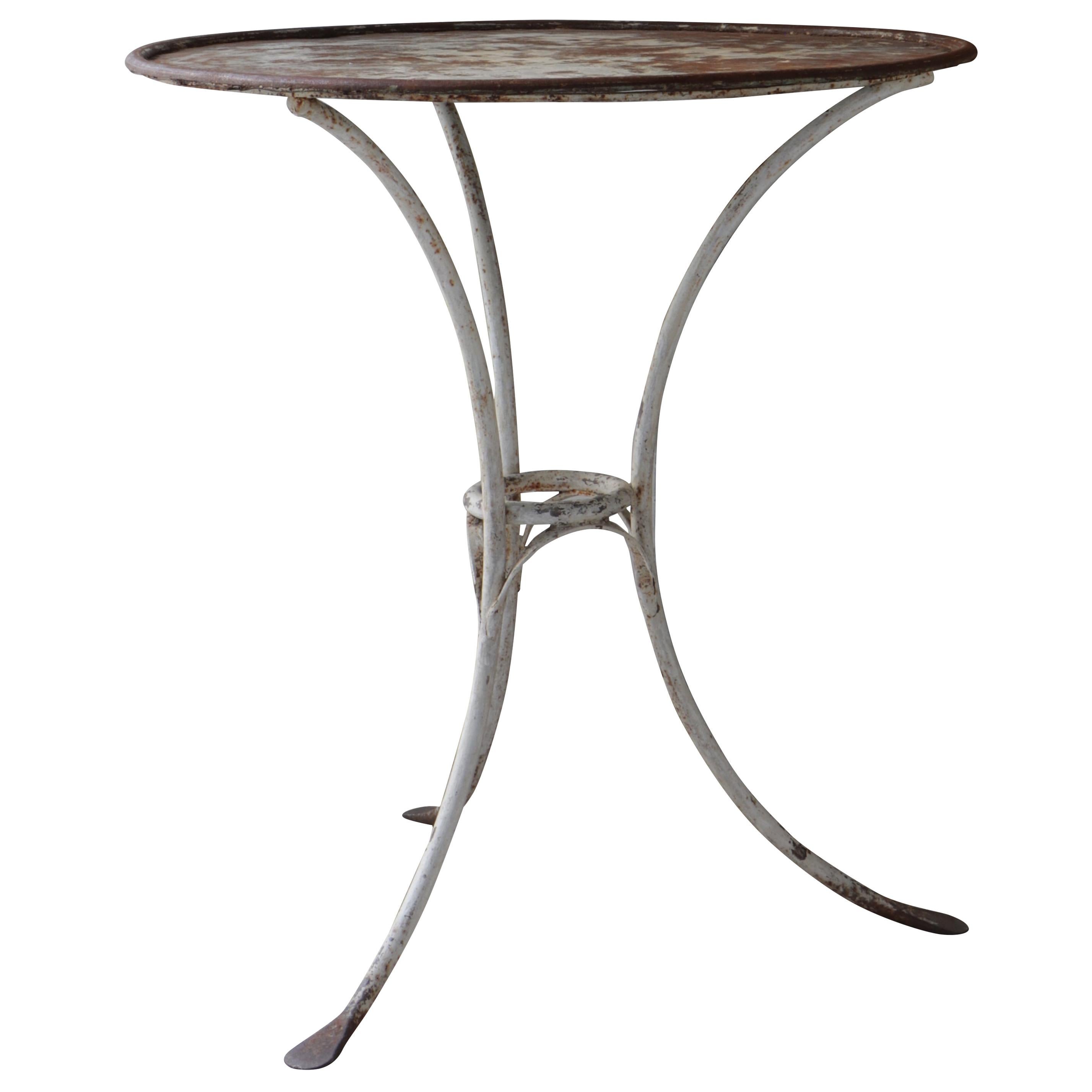 Guéridon, Side Table, Patinated Metal