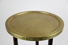 Gueridon Side Table with Brass Table Top Attributed to Kohn, Austria, circa 1910