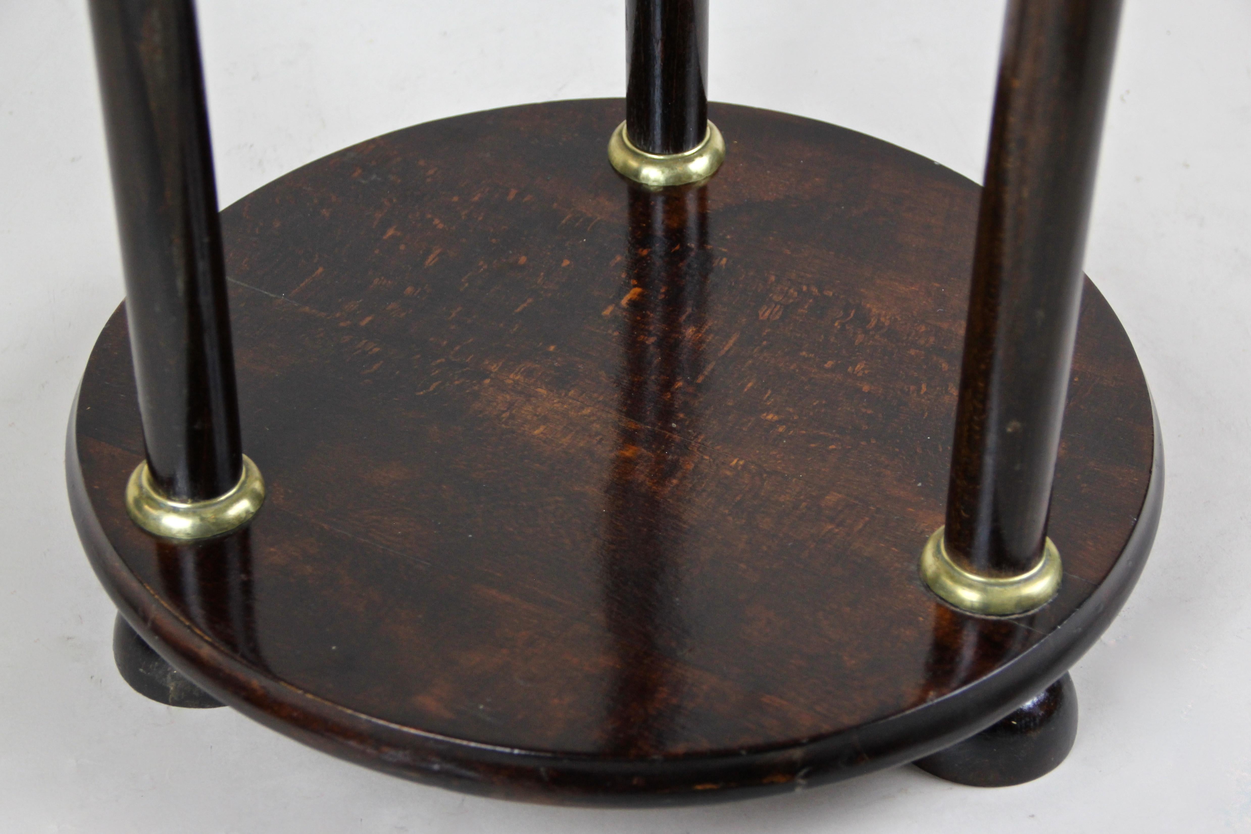 Gueridon Side Table with Brass Table Top Attributed to Kohn, Austria, circa 1910 2