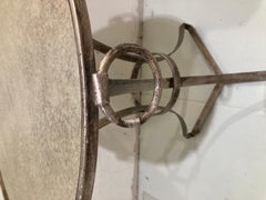 Gueridon Silver Leaf Finish on Metal Table with Antique Mirror Top -2