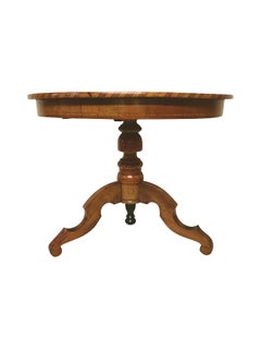 Mesa Guéridon en marquetería holandesa Siglo XIX