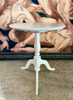 Hand Painted Gueridon Side Table with Tilt Top Design, Sweden