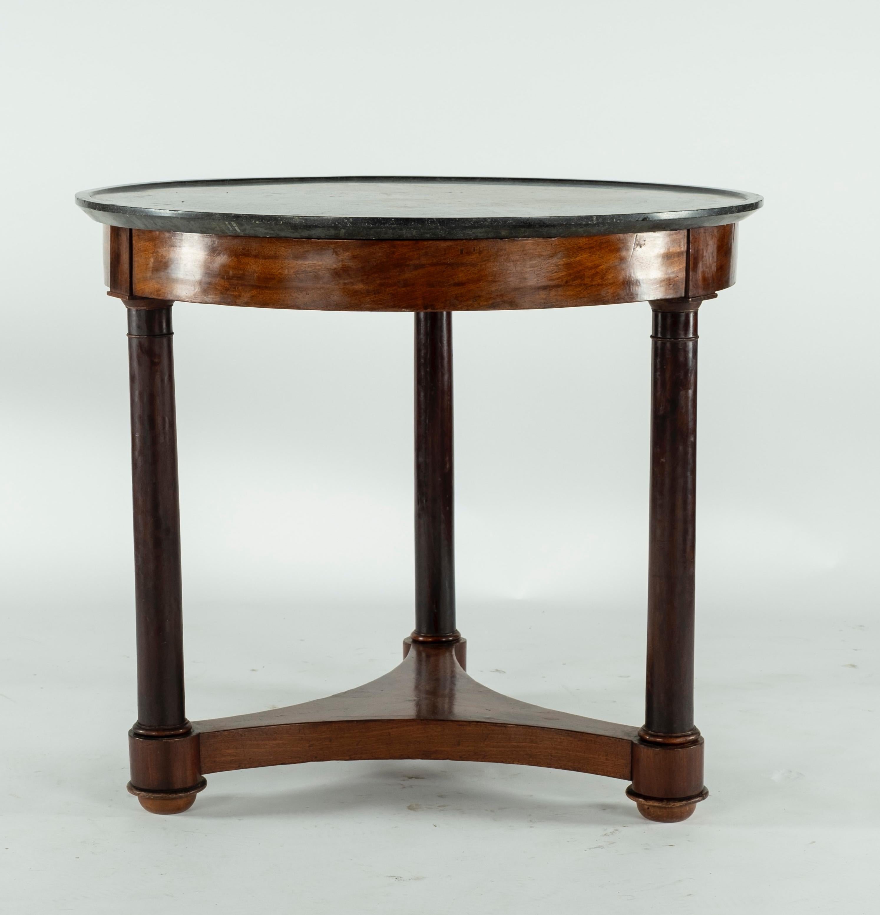 French Gueridon with Black Marble Top