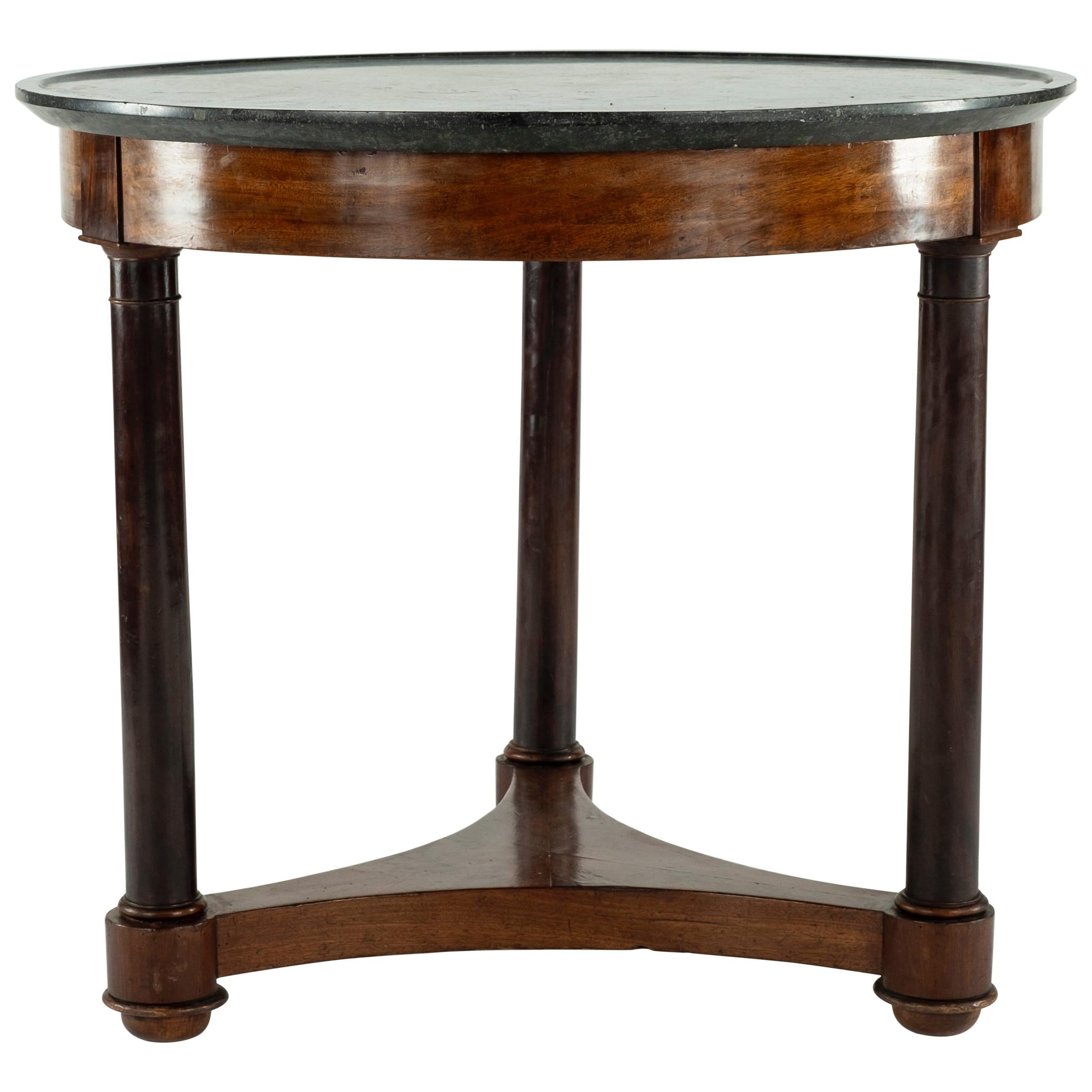 Gueridon with Black Marble Top