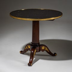 Guéridon con piano in pietra nera, periodo della Restaurazione, Francia, CIRCA 1830