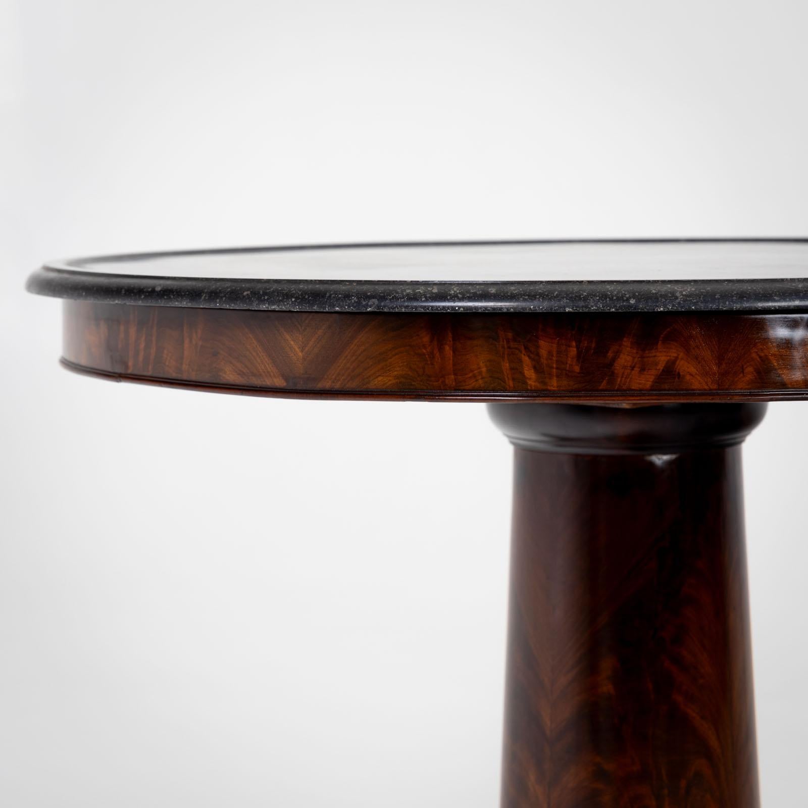 Veneer Gueridon with grey Stone Top, France around 1830 For Sale