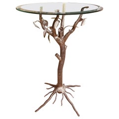 Guéridon with Sculptural Bronze Tree Structure