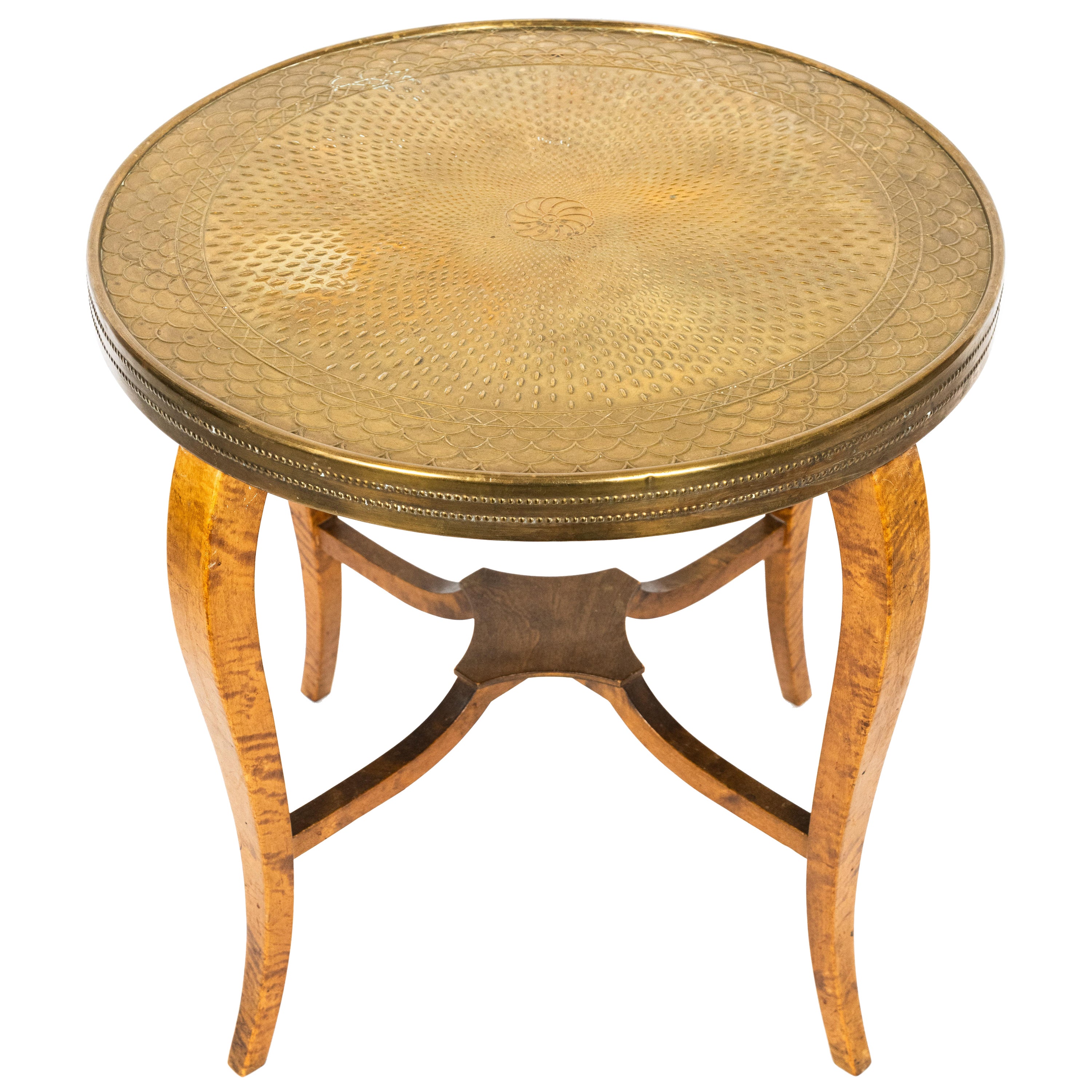 Gueridon with Tooled Brass Top
