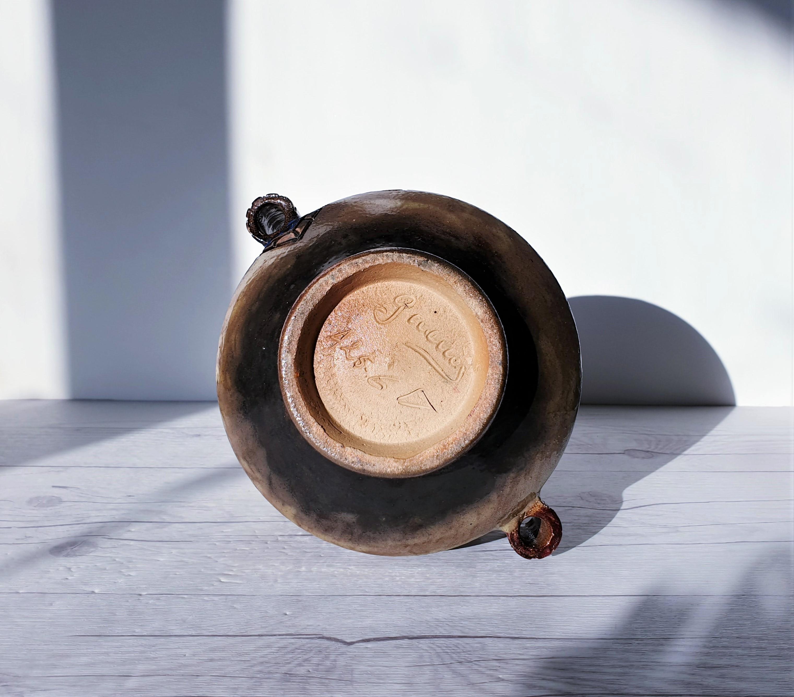 Guérin by Roger Guérin, Double-Sided Decor Salt-Glaze Stoneware Vase, 1940s For Sale 5