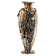 Vaso grande in ceramica con smalto salato Guerin & Chezal