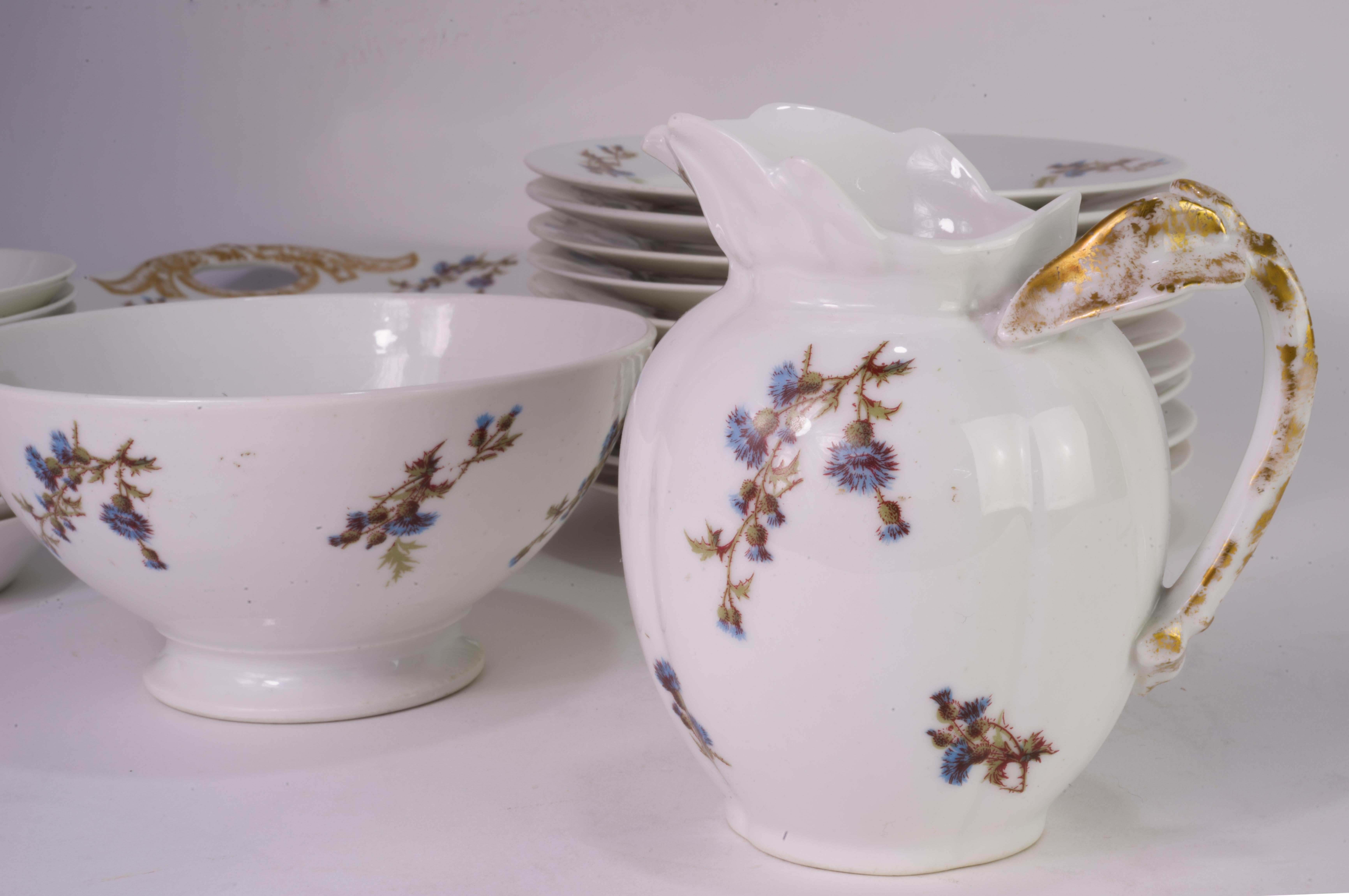 Guerin &Co Limoges Francia Servicio de Postre para 10, China de Hueso en venta 4