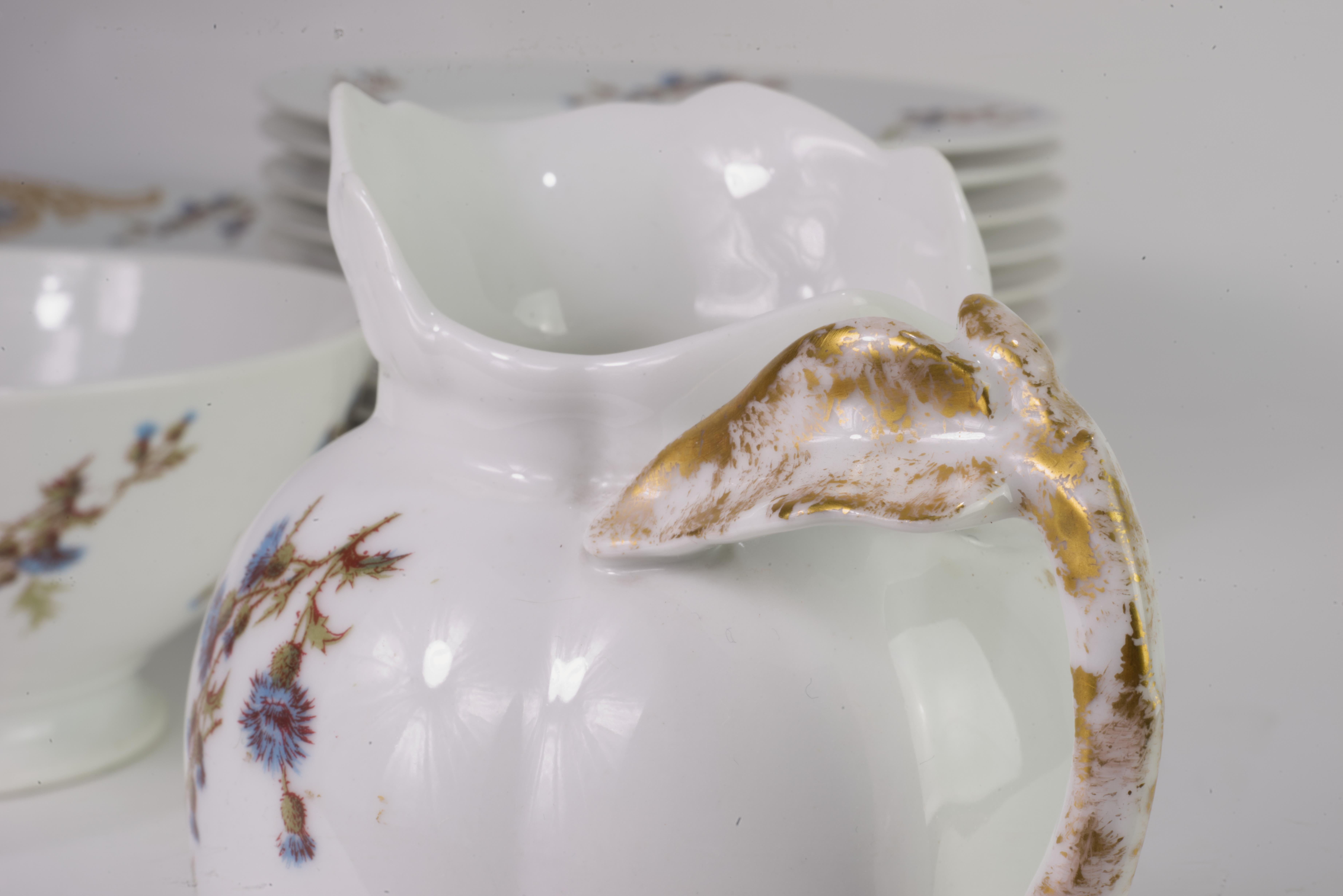 Guerin &Co Limoges Francia Servicio de Postre para 10, China de Hueso en venta 6